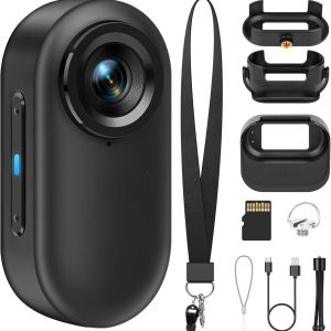 1080P FHD Mini Body Camera: 128GB Sports Action Body Cam, Thumb Size Hands-Free Wearable Pocket Camera, Portable Bodycam Camcorder for Work, Travel, Fishing, Pet Walking, Outdoor Adventures