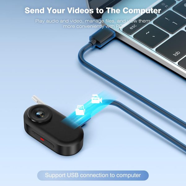 1080P FHD Mini Body Camera: 128GB Sports Action Body Cam, Thumb Size Hands-Free Wearable Pocket Camera, Portable Bodycam Camcorder for Work, Travel, Fishing, Pet Walking, Outdoor Adventures