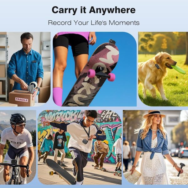 1080P FHD Mini Body Camera: 128GB Sports Action Body Cam, Thumb Size Hands-Free Wearable Pocket Camera, Portable Bodycam Camcorder for Work, Travel, Fishing, Pet Walking, Outdoor Adventures